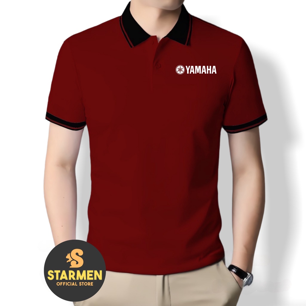 Kaos Polo Atasan Tshirt Pria Kerah Wangki Big List LOGO YAMAHA