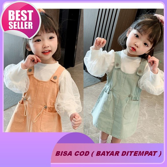 Dress Baju Tutu Anak Bayi Perempuan Cewek Gaun Import Korea Motif Polos Rok Bintang Usia 2 Bulan Sam