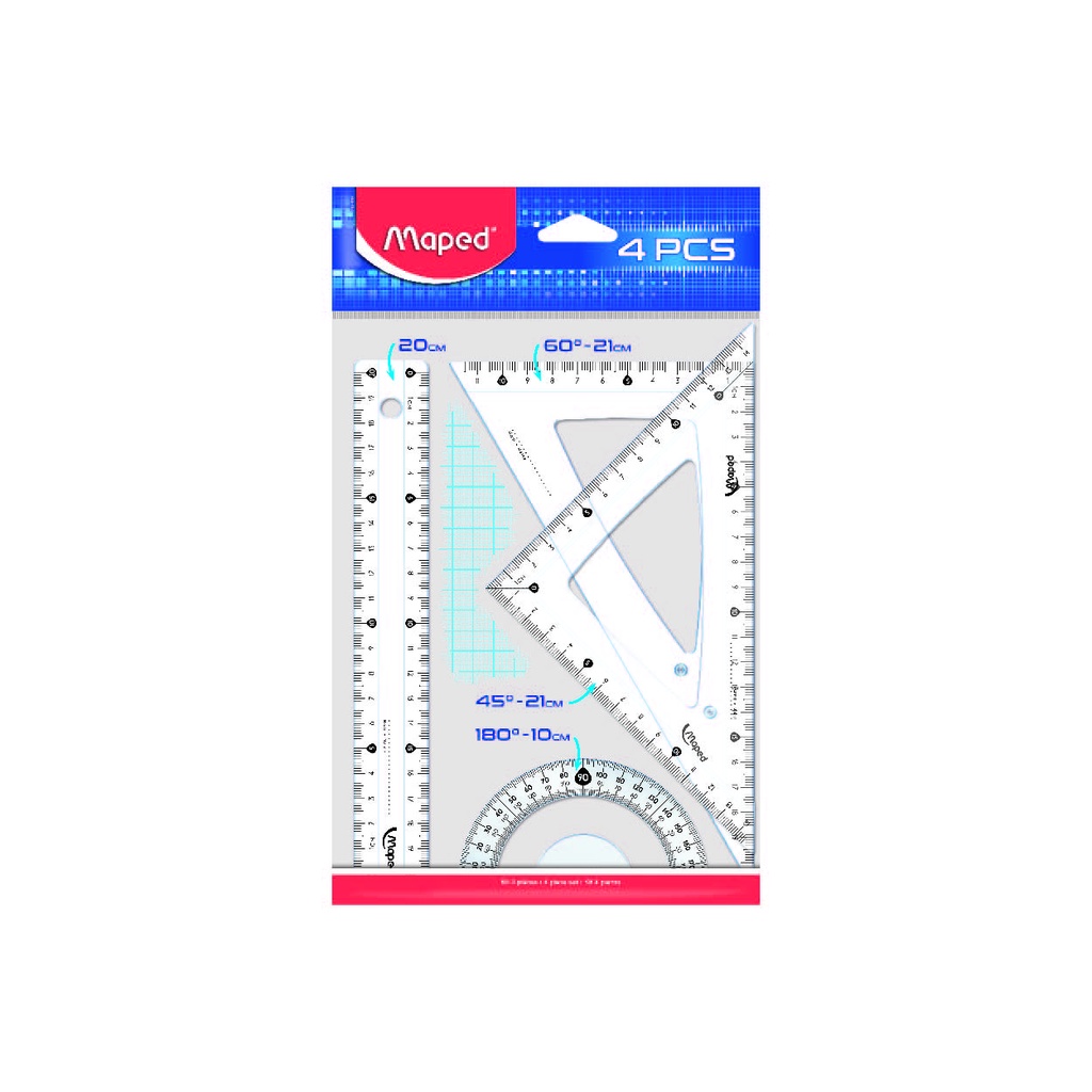 

School Set Maped Essentials Ruler DRAF 242820 Paket Penggaris isi 4