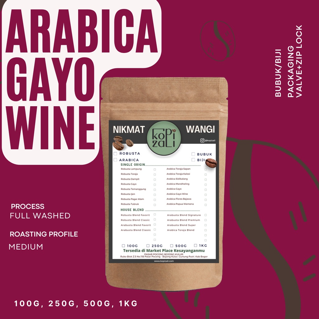 

Kopi Zali - Arabica Gayo Wine