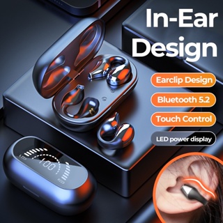 S03 Wireless Headphone Bone Conduction Earring Type Sports Clip Ear TWS Earphone Kompatibel Bluetooth Untuk Smartphone