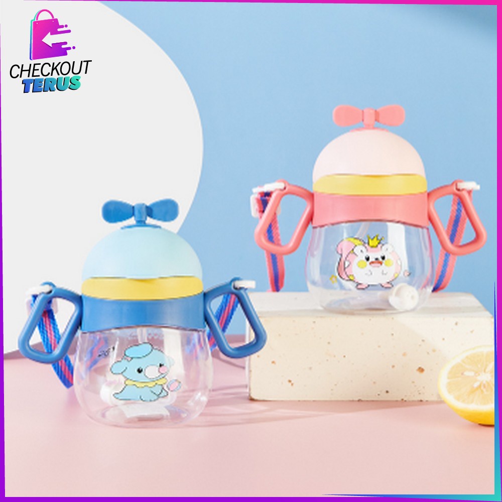 CT C760 Botol Minum Air Anak Training Cup Dengan Sedotan 360ML Gelas Balita Bottle Perlengkapan Makan Bayi Anti Tumpah