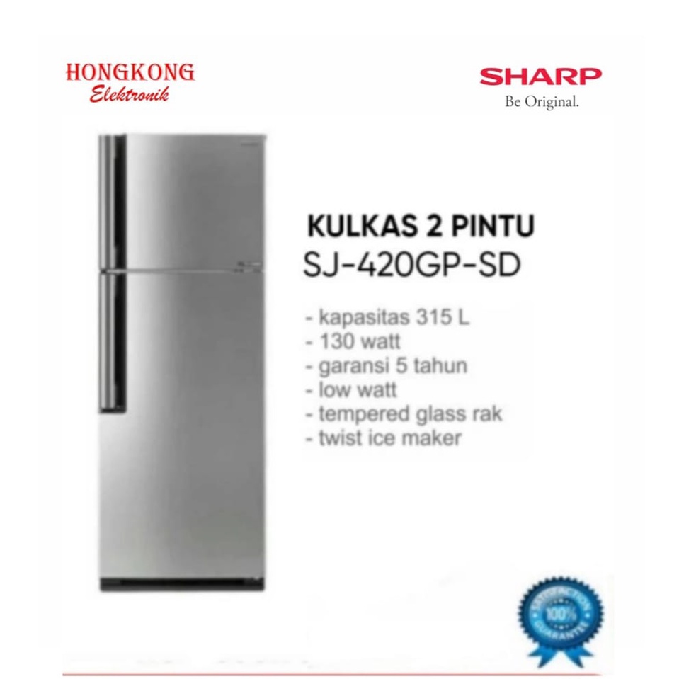 Kulkas 2 pintu Sharp SJ 420GP-SD/ Kulkas Sharp 2 pintu/SJ-420 GP