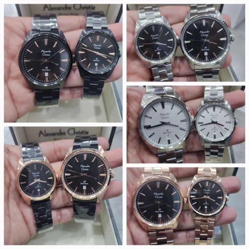 jam tangan couple alexandre christie ac1035 pasangan 1035 primo stell bisa satuan