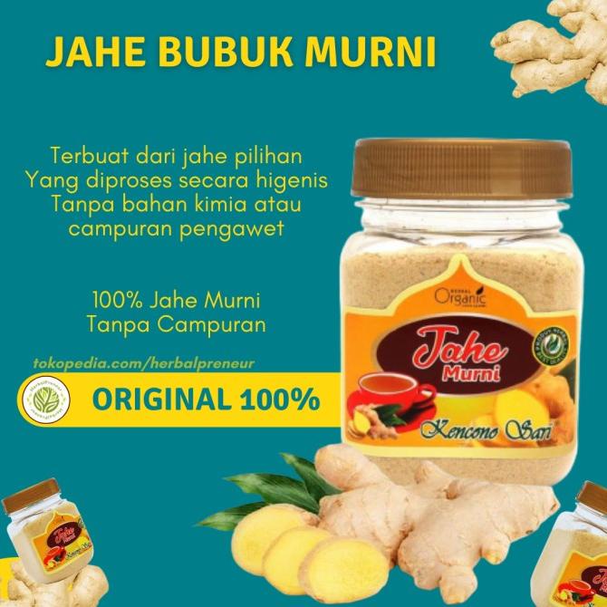 

Jahe Bubuk Murni 100% Tanpa Gula Serbuk Jahe Asli Tanpa Campuran 100gr