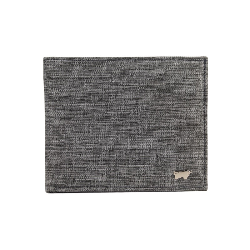 Dompet Lipat Pria Koin Resleting Bahan Fabric kombinasi kulit PU