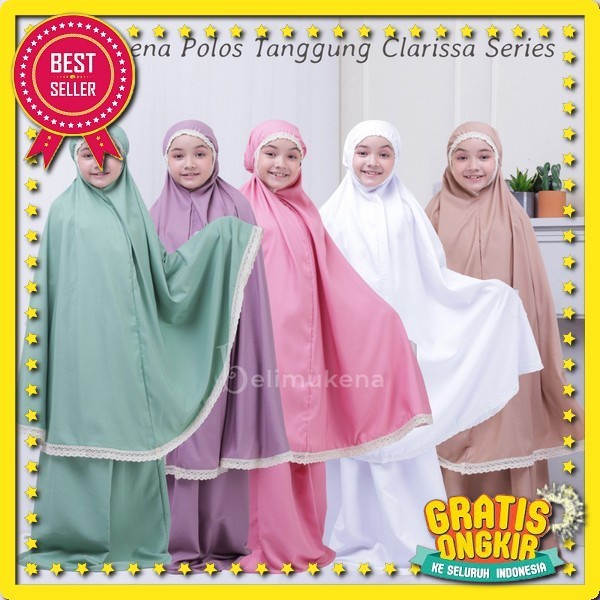 Mukena Anak Polos Umur 2 3 4 5 Tahun Bahan Jersey Pita Lucu Mukena Anak Murah Rukuh Anak Adem Mungke