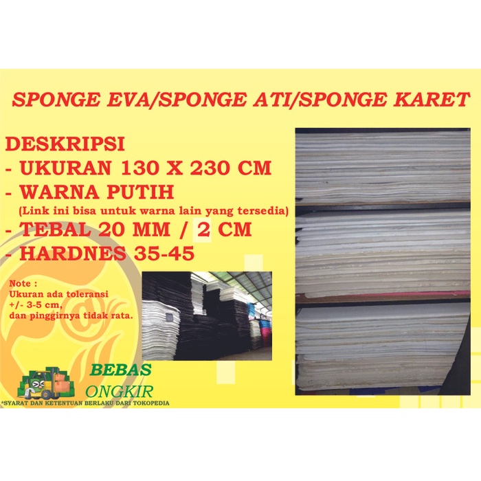 

SPON ATI EVA SPONGE KARET PUTIH 20 MM