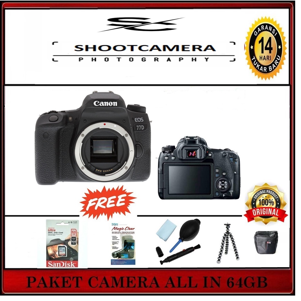 CAMERA CANON EOS 77D BODY ONLY RESMI DATASCRIP