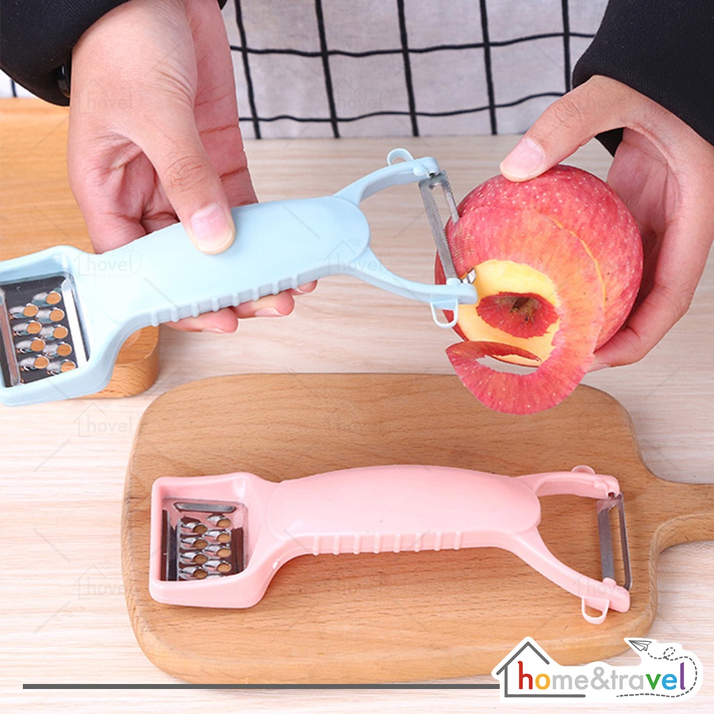 HOVELSHOP Alat Pengupas Buah Sayur Serbaguna Peeler Fruit Slicer Pisau Parutan 2 in 1