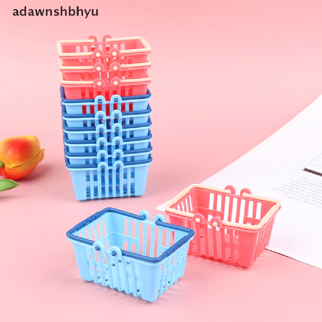 Adawnshbhyu Keranjang Belanja Mainan Anak Mini Supermarket Shopping Hand Basket Model Rumah Boneka ID