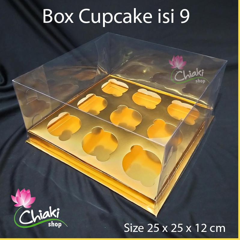 

⇦ Box Cupcake isi 9 GOLD 25x25x12 cm Kotak Mika Donat Dus Kue Kardus Emas Muffin Cake Pudding Karton づ