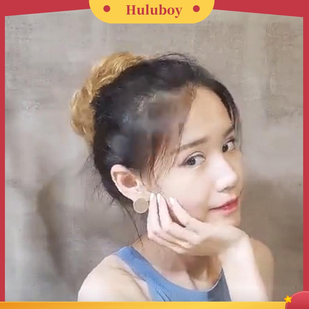 Wig Rambut Sintetis Elastis Model Bun Chignon Messy Untuk Wanita