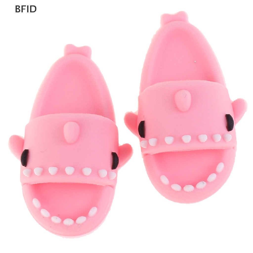 [BFID] 1pasang1: 12rumah Boneka Sandal Hiu Lucu Sepatu Boneka Cocok Untuk Boneka Ob11 1/12 [ID]