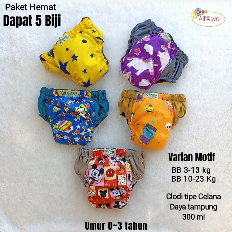 Popok Cuci Ulang, Paket 5 Biji/Pics, Popok bayi, Popok Anak, Clodi termurah