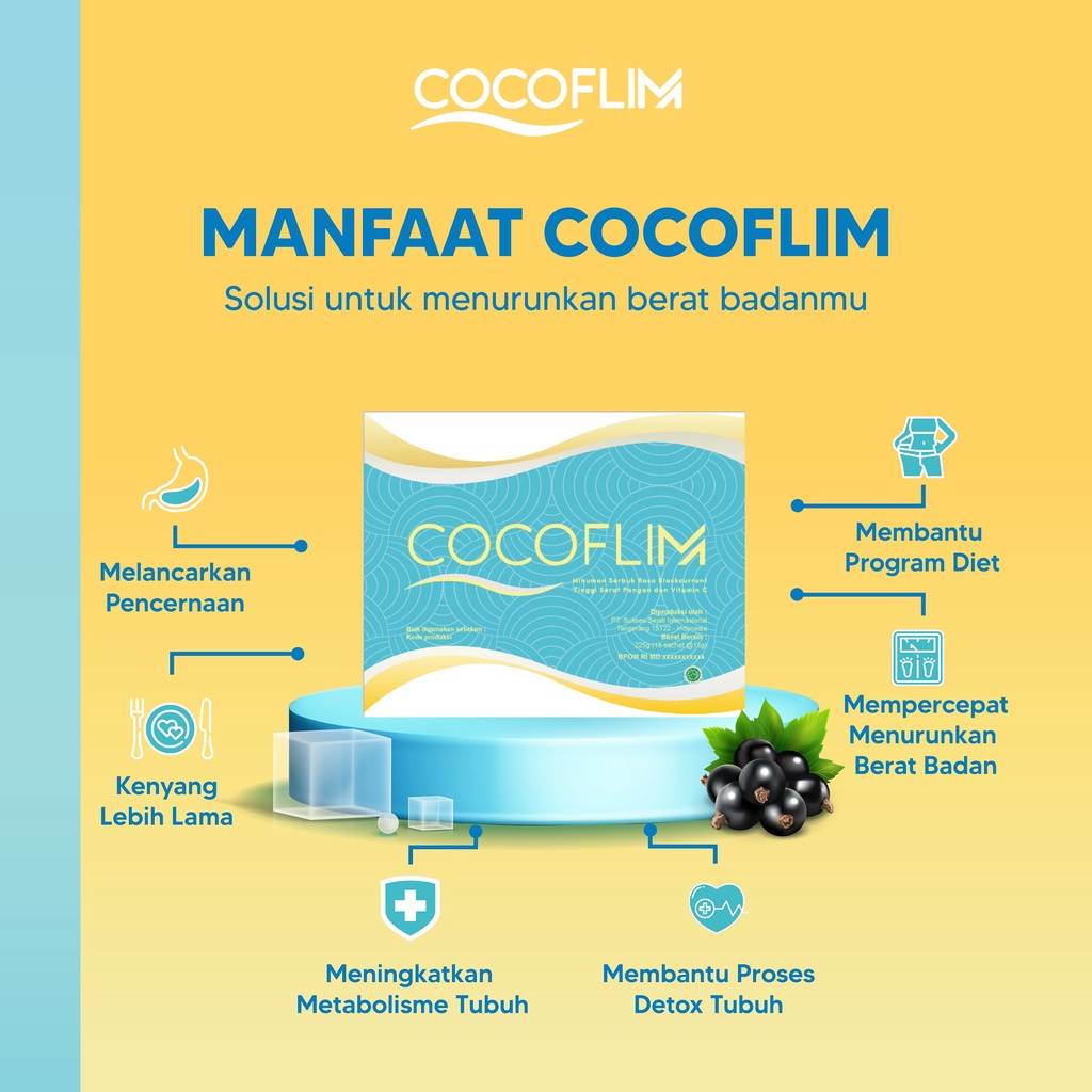 (RM) ready ! COCOFLIM Fiber 1 Box Minuman Kesehatan Detox &amp; Diet isi (15 Sachets) - BPOM