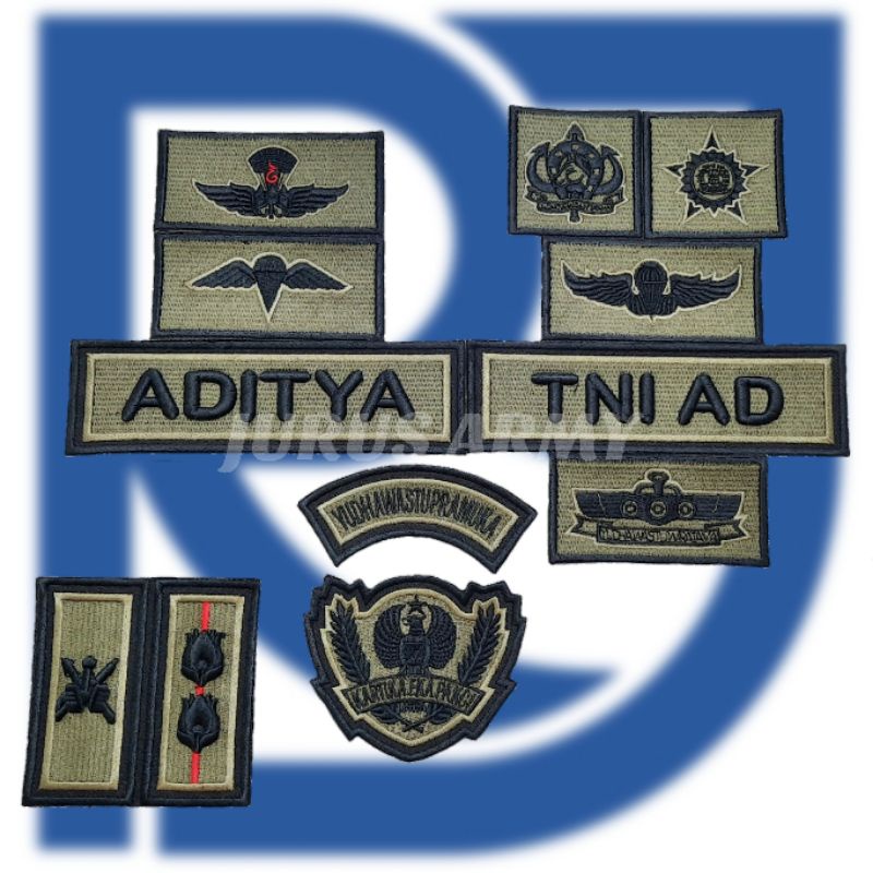 Bordir PDL Bordir PDL Terbaru Kasad Brevet TNI Atribut TNI Terbaru Papan Nama PDL