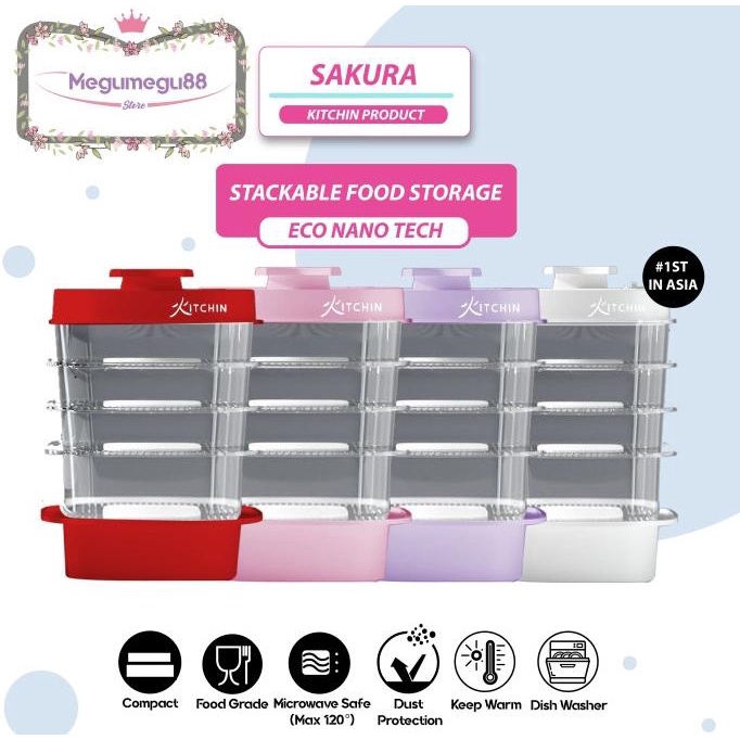 KITCHIN SAKURA FOOD STORAGE 6 LAYER /MULTILAYER/WARMER/TUDUNG SAJI