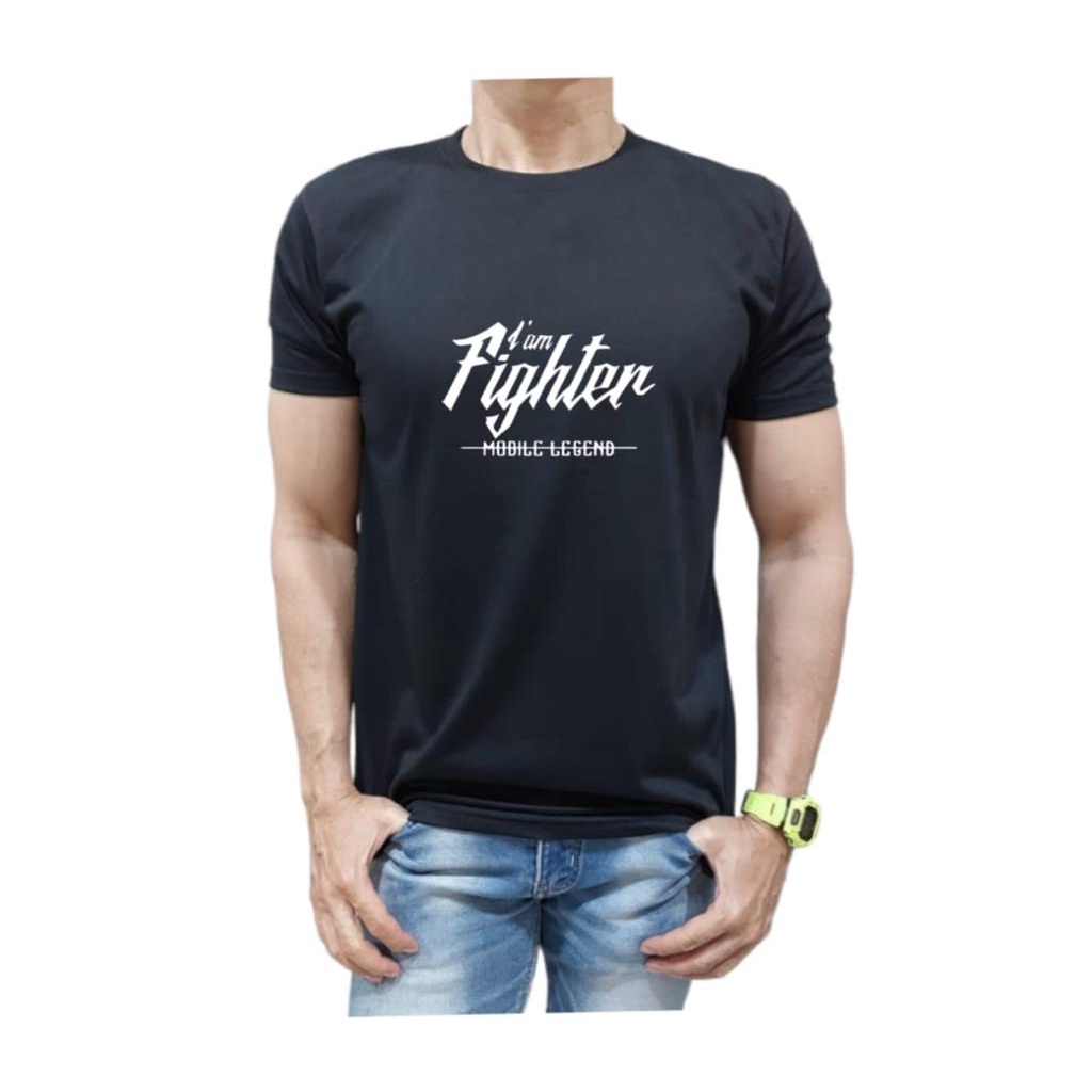 KAOS MODEL I AM FIGHTER MOBILE LEGEND BAHAN KATUN NYAMAN DI PAKAI KUALITAS PREMIUM