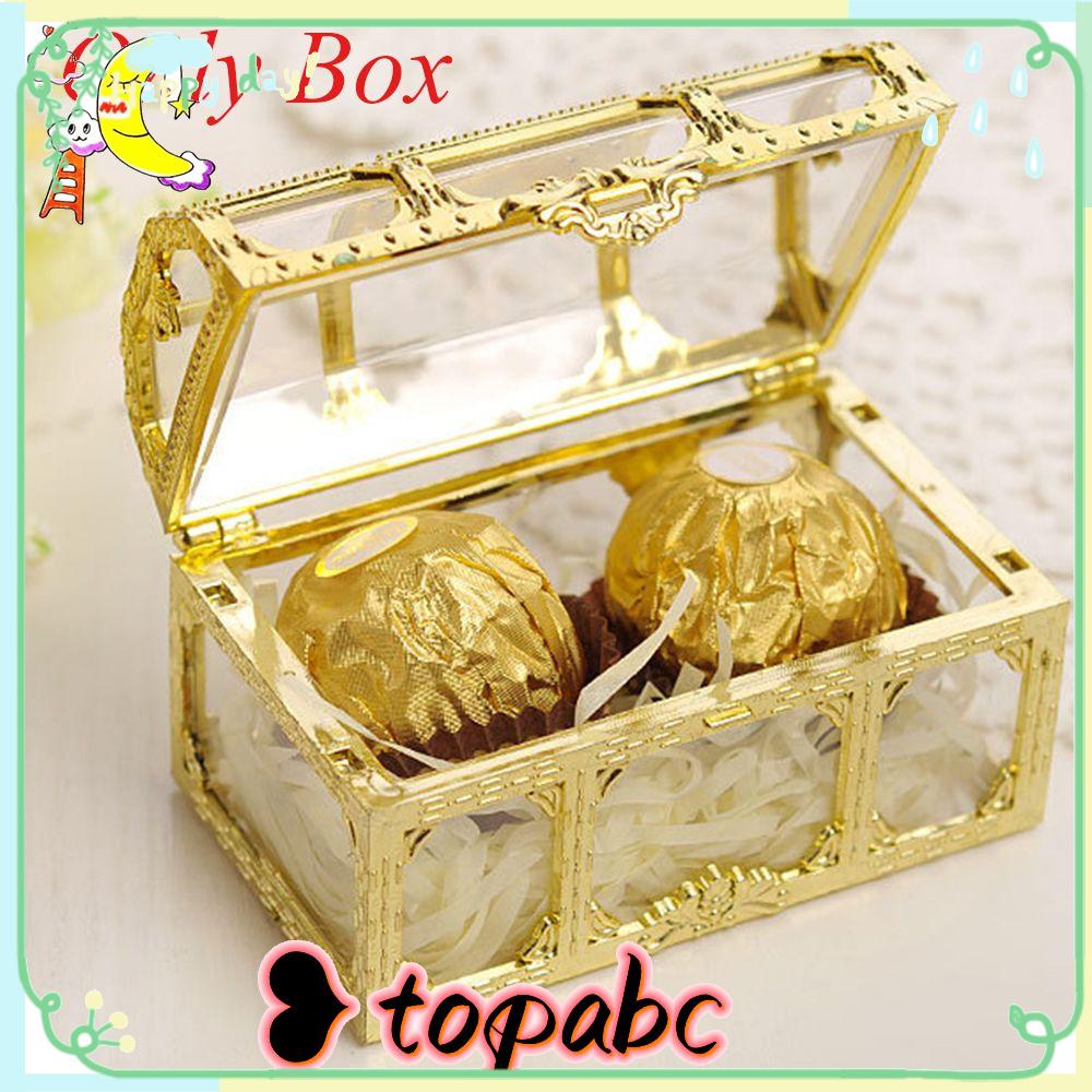 Top Treasure Chest Lucu Plastik Transparan Trinket Organizer Crystal Permata Candy Box