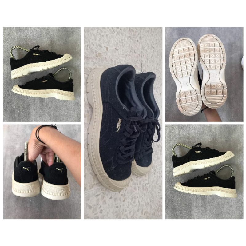 Sepatu PUMA Utility Suede Black Sneaker Wanita Hitam Murah Second Preloved