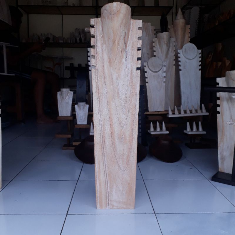 Display kalung kayu tinggi 80cm Tempat pajangan kalung