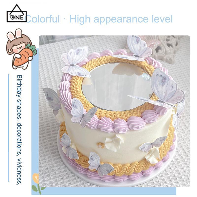 COD❤️Cake Topper Hiasan Kue kupu Kupu Butterfly Pink Ungu Biru Ulang Tahun-A.one