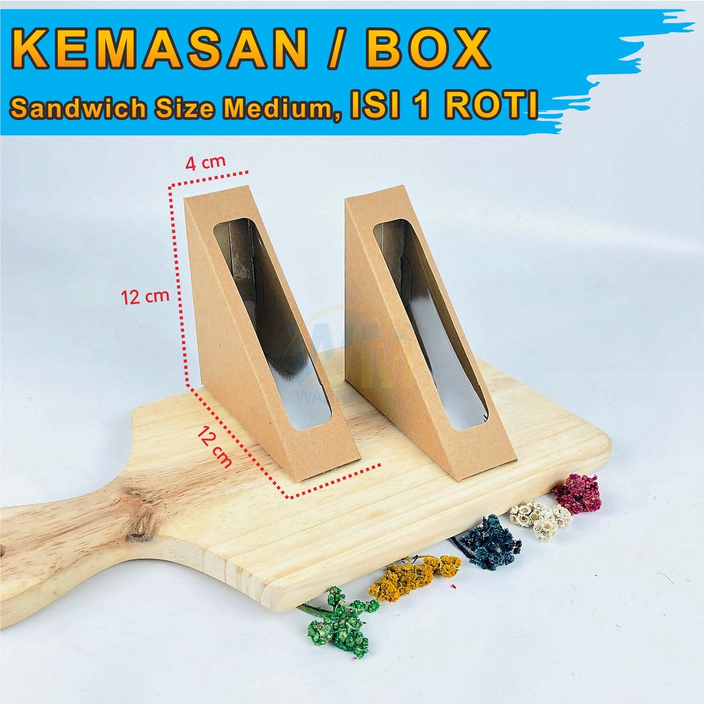 Box Sandwich Isi 3 Roti / Sandwich Box Fruit Sando / Kemasan Sandwich Segitiga / Box Sandwich / Packaging Kraft Sandwich / Kotak Roti Kraft Food Grade / Packaging Sandwich Take Away / Mika Sandwich Segitiga / Sandwich Mika