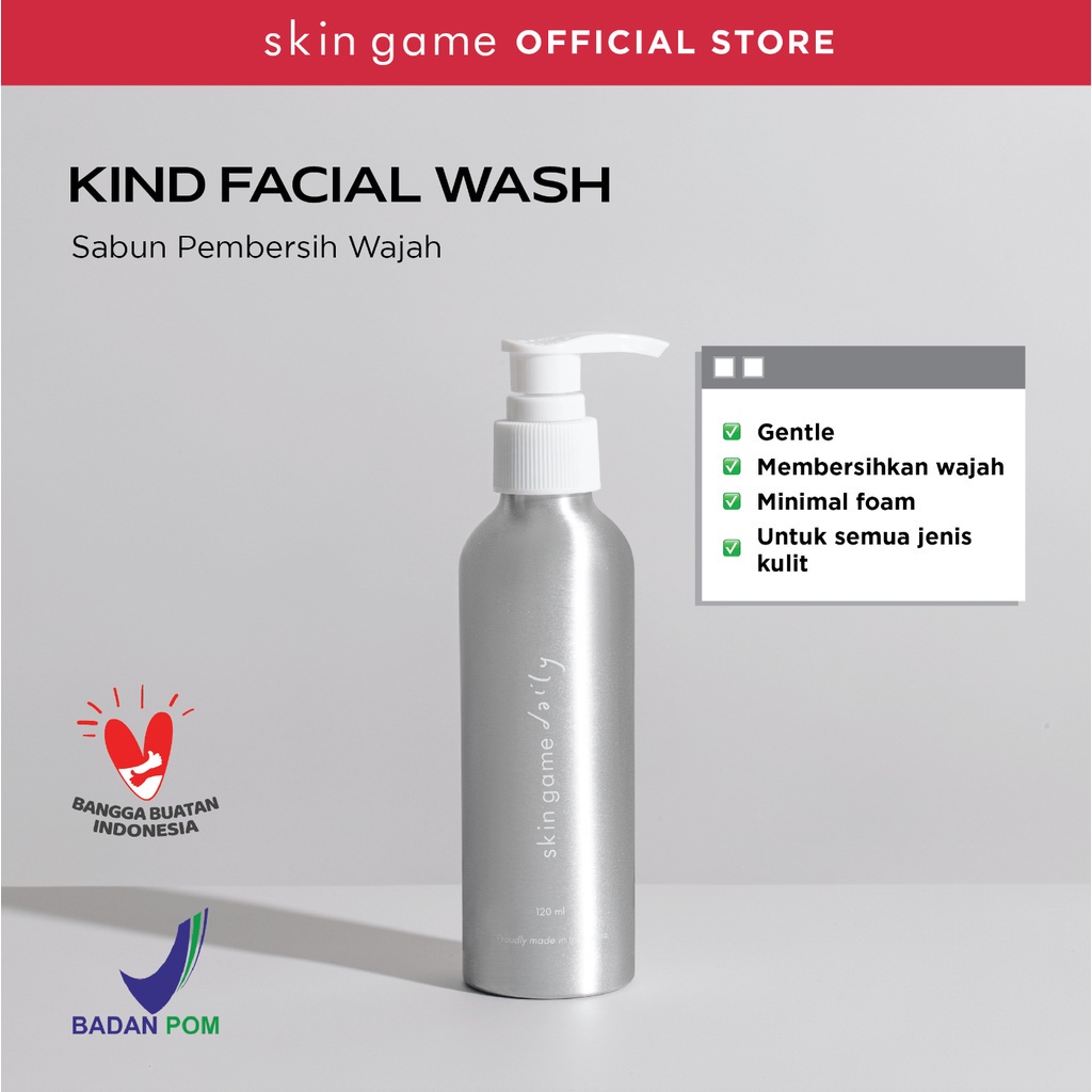 Skin Game Kind Facial Wash 120 ml - Sabun Wajah Gel Menghidrasi Kulit SkinGame