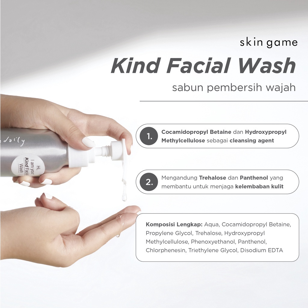 Skin Game Kind Facial Wash 120 ml - Sabun Wajah Gel Menghidrasi Kulit SkinGame