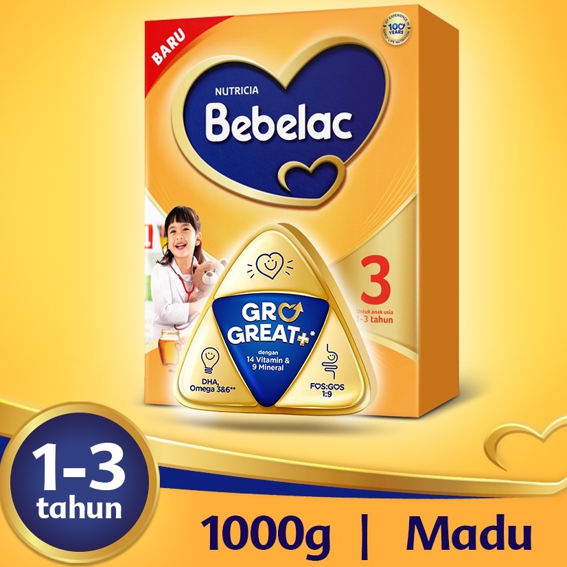 Bebelac 3 Madu / Vanila Susu Pertumbuhan Bubuk 1000 gr