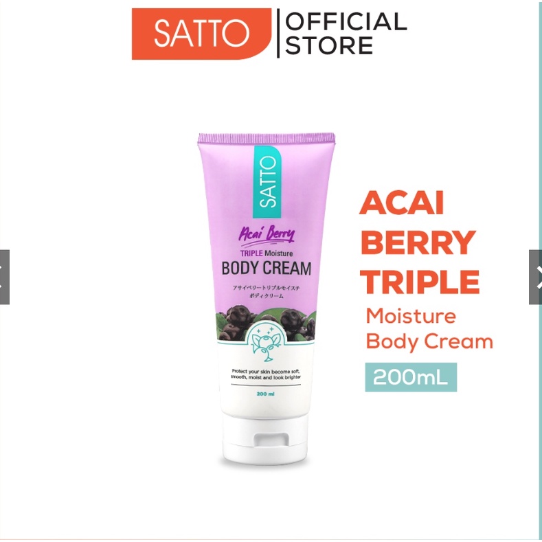 Satto Acai Berry Triple Moisture Body Cream 200 ml