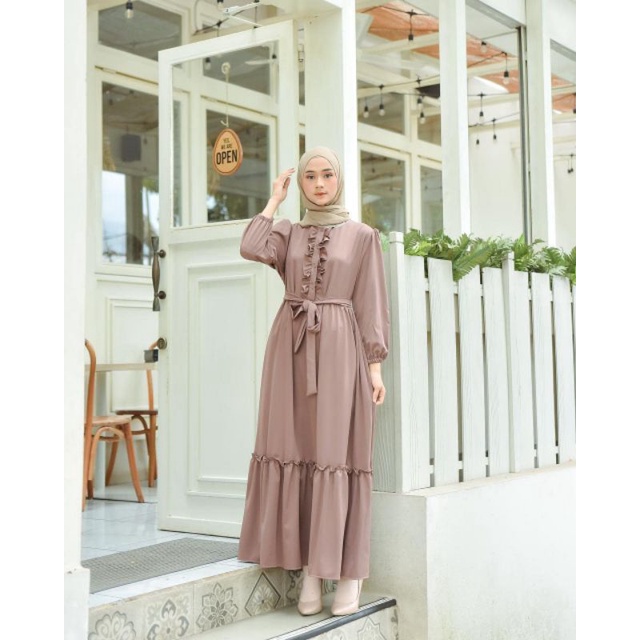 Zhelda Dress - Gamis Simple Bahan Syakilla / Dress Matt Shakila Terlaris - Gamis Terbaru