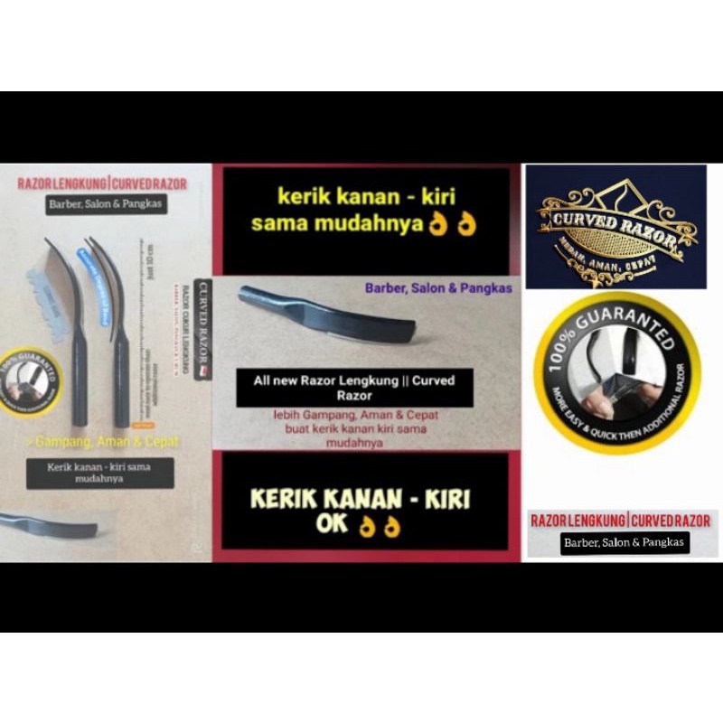 Razor Cukur Lengkung Kerik Kanan Kiri Gampang  Silet isi ulang Barber salon Pangkas