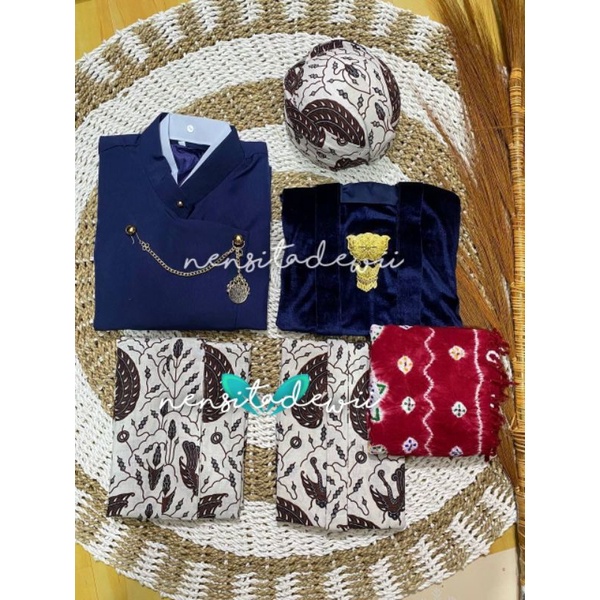 [1 Set, PNS01C] Baju Prewed Instan / Baju Couple Adat Jawa - Solo, Motif Sidoasih Kecil