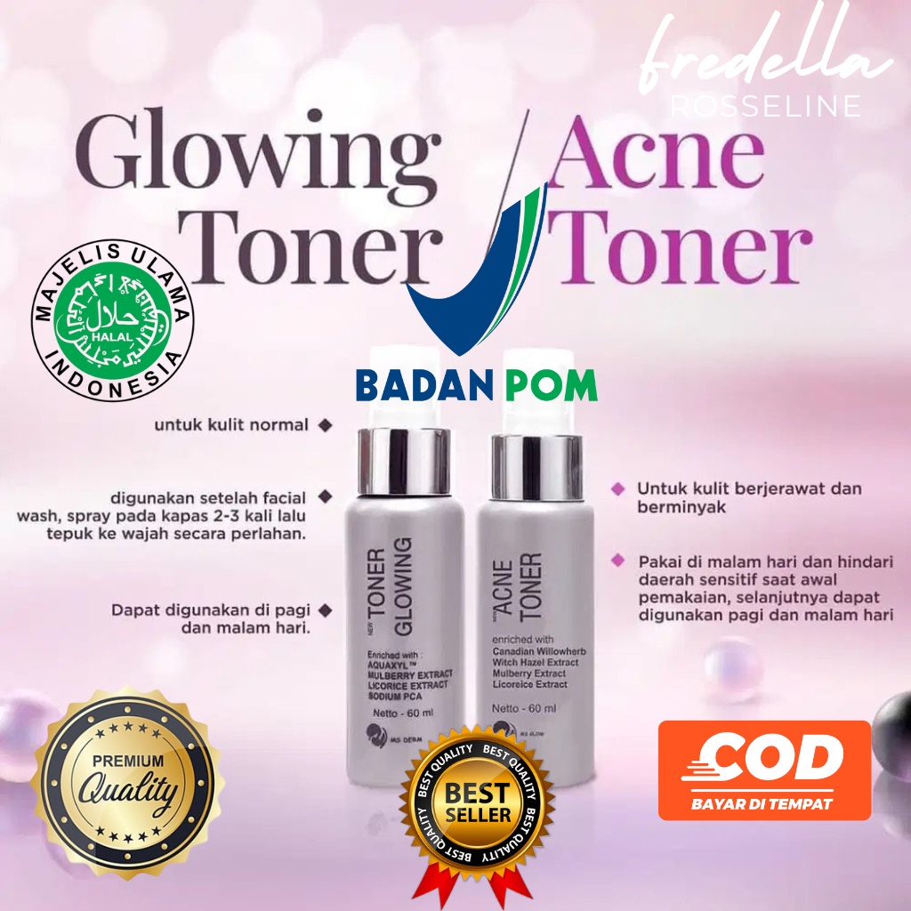 Pencerah Wajah Ms Glow Toner Acne Menghilangkan Flek Hitam Skinker Pemutih