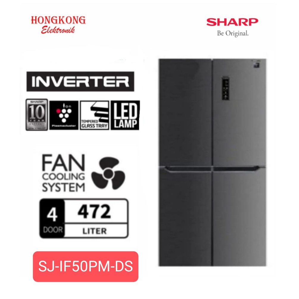 KULKAS SHARP SJ-IF50PM-DS/SJ-IF50PMA-DS side by side 4 pintu Inverter