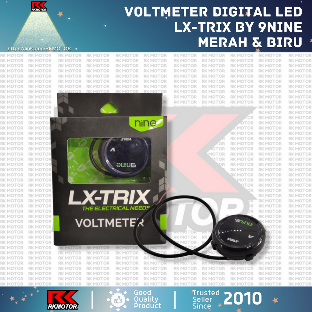 Volt Meter LED Digital Bulat Slim 12V Variasi Motor Lx-Trix 9Nine