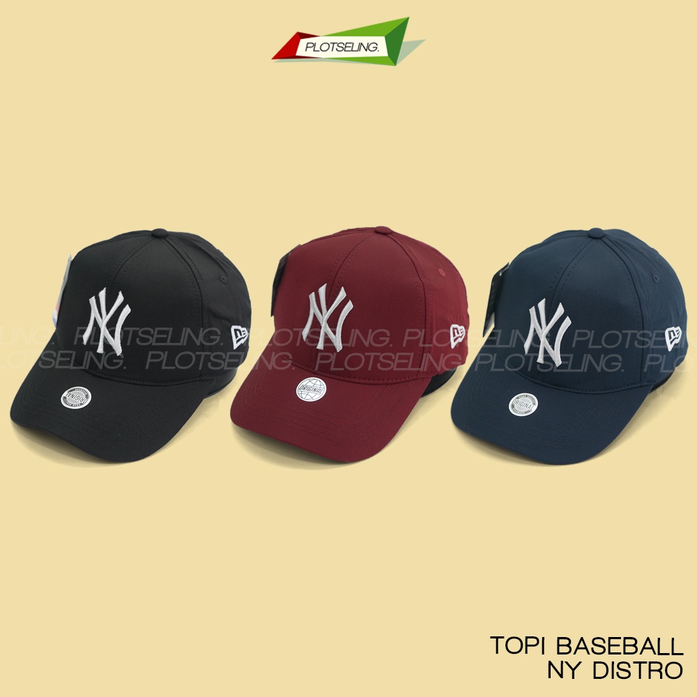 Topi Baseball NY Distro Pria Wanita Dewasa Logo Bordir New York Caps Unisex Murah All Size