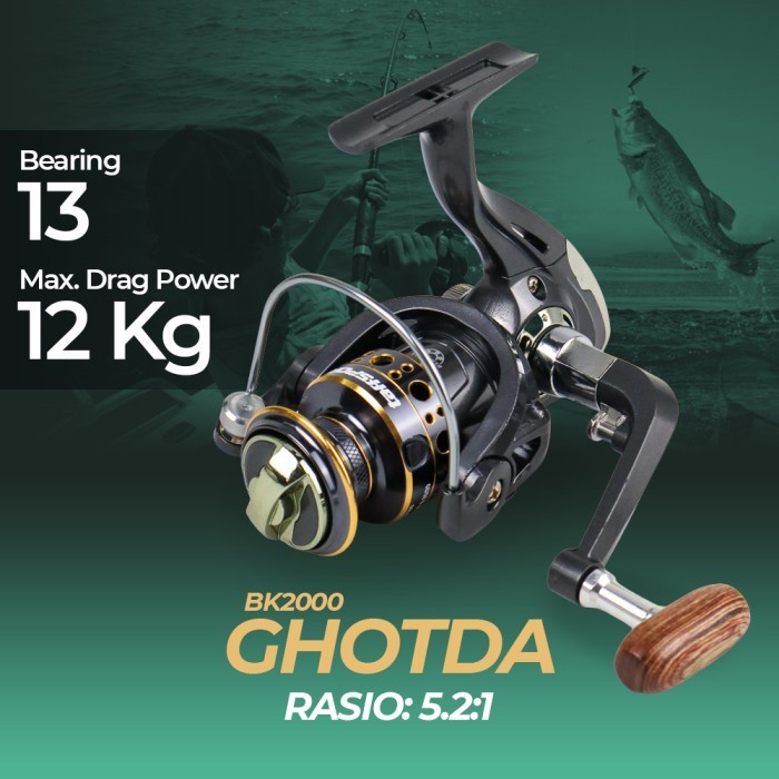 Reel Pancing Spinning Fishing 5.2:1 Ball GHOTDA BK4000 2000