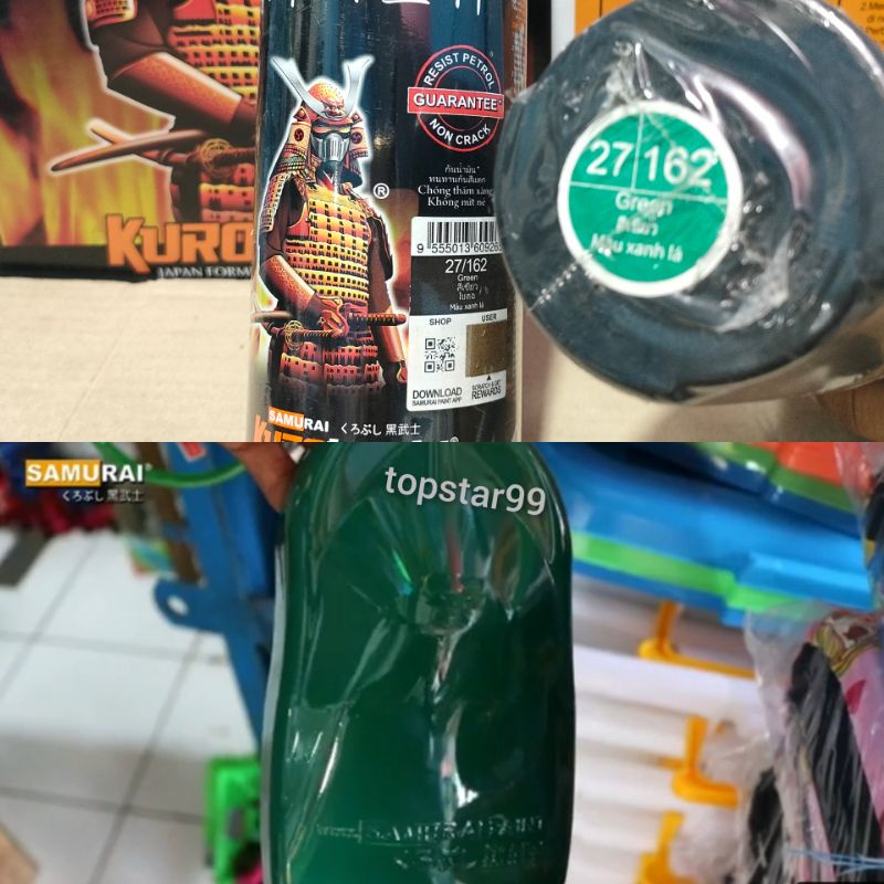 Pilok Pilox Cat Samurai Paint Green Hijau 162 Glossy 400ml Cat Semprot SamuraiPaint Kurobushi Aerosol 400 ml