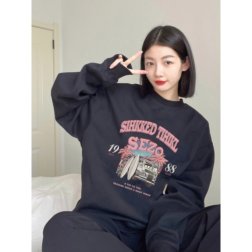 Sweater car kaos oversize baju korean style wanita ootd A0298