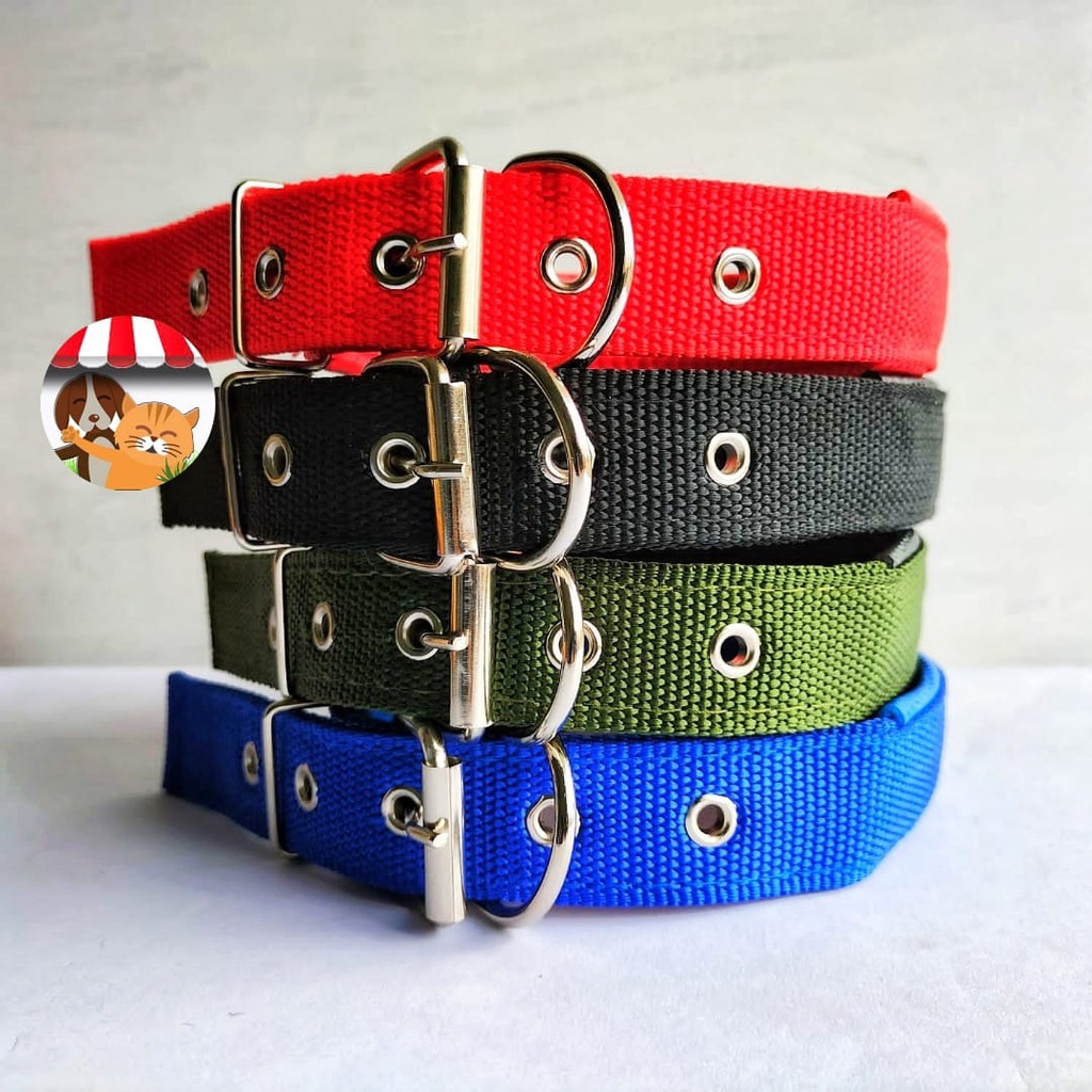 Kalung Kain Untuk Anjing Doggy Pet - Dog Collar Nylon Model Gesper