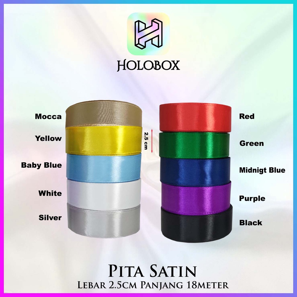

Pita Satin Ribbon Kado 1 Inch (2.5 cm) / Panjang 18 Meter|D63