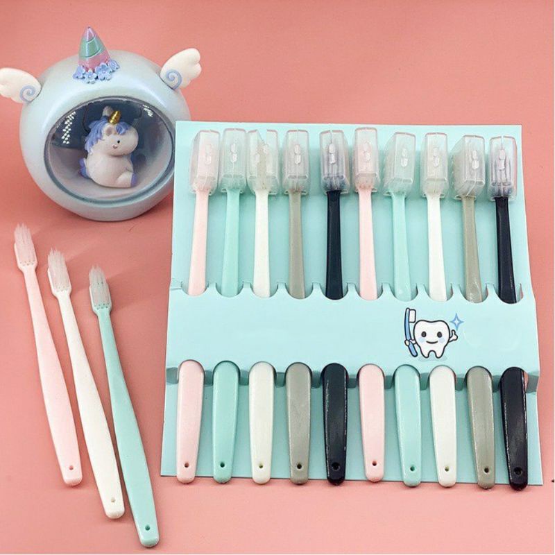 Isi (10 Pcs ) Sikat Gigi Minimalis Sikat Gigi Dewasa Travel Mate Toothbrush Double Care Serbaguna Mudah Dibawa Untuk Perjalanan