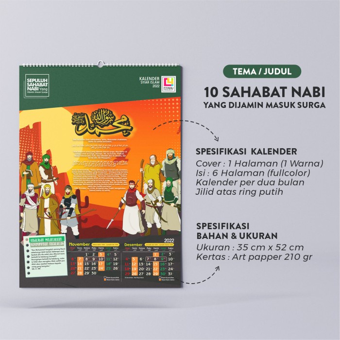 

✨NEW✨ - Kalender Aesthetic 2022 | Tema Edukasi | 10 Sahabat Nabi