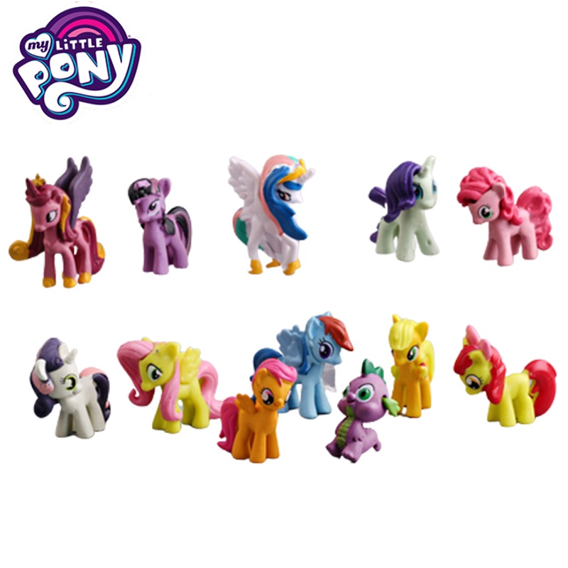 My Pony Model Little Figure Action 12Pcs/Set Hadiah Topper Mainan Unicorn Anak Kue