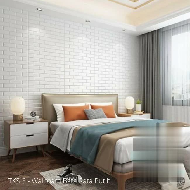Wallpaper 3D Foam Wallfoam Brick Foam Motif Batu Bata Kulit Jeruk / Rata