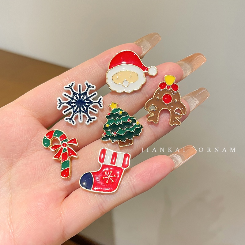 Bros Natal Logam Lucu Jepang Bros Natal Pakaian Lencana Aksesoris Pin Natal