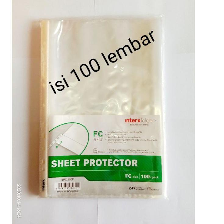 

[KODE PRODUK MWLhj9480] PP Pocket Folio InterX isi 100 Lembar / Sheet Protector F4 Inter X (pak 100)